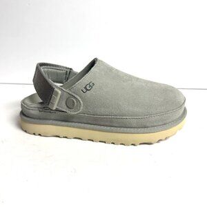 UGG Gray Suede Mules with Tan Sole